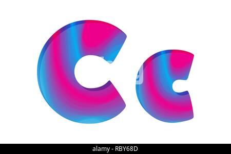 Abstract colorato lettera C. illustrazione vettoriale. Creative lettera C isolata. Illustrazione Vettoriale