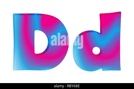Abstract colorato lettera D. illustrazione vettoriale. Creative con la lettera D è isolato. Illustrazione Vettoriale