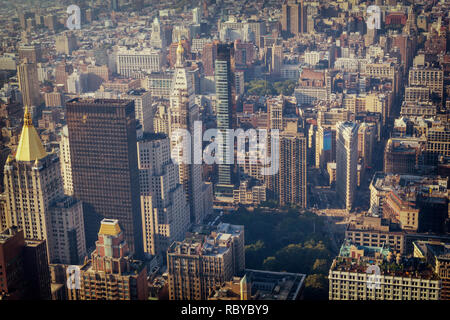 Manhattan Midtown edifici vista superiore, tonica immagine Foto Stock