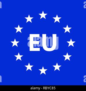 Unione europea logo. Illustrazione Vettoriale. Bandiera UE icona con round stelle Illustrazione Vettoriale