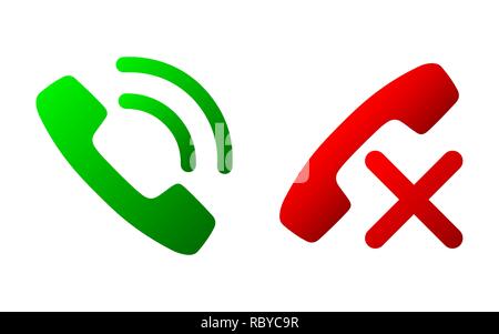 Set di icone del telefono in stile appartamento. Illustrazione Vettoriale. Simbolo del telefono isolato su sfondo chiaro. Illustrazione Vettoriale