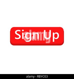 Pulsante Iscriviti. Illustrazione Vettoriale. Pulsante Iscriviti isolato Illustrazione Vettoriale