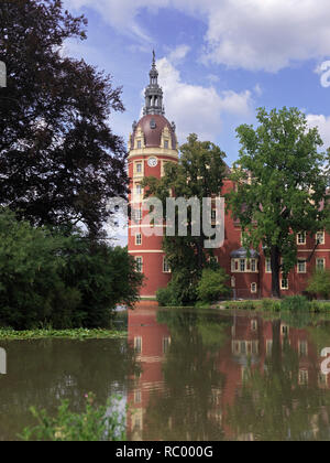 Fürst Pückler Park a Bad Muskau, Das Neue Schloss, UNESCO Weltkulturerbe, Landkreis Görlitz, Oberlausitz, Sachsen, Deutschland, Europa | Pückle conteggio Foto Stock