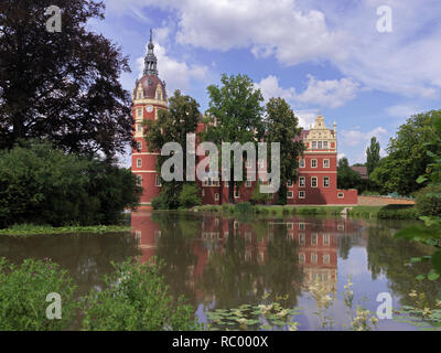 Fürst Pückler Park a Bad Muskau, Das Neue Schloss, UNESCO Weltkulturerbe, Landkreis Görlitz, Oberlausitz, Sachsen, Deutschland, Europa | Pückle conteggio Foto Stock