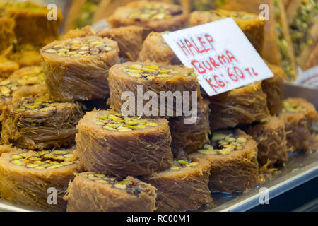 I dolci turchi, immagine presa ad Istanbul in Turchia Foto Stock