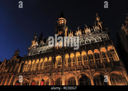 Il Rathaus am Großen Platz, Marktplatz, Grote Markt, Grand Place, Brüssel, Belgien, Europa | Town Hall presso il Grand Place, il Grote Markt, Bruxelles, Belg Foto Stock