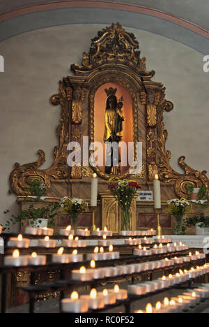 Die Schwarze Madonna in der Klosterkirche San Giuseppe, Beilstein, Landkreis Cochem-Zell Renania-Palatinato, Deutschland, Europa | La Madonna Nera in th Foto Stock