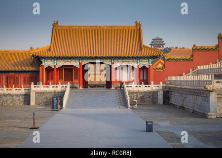 La Città Proibita è un complesso di palazzo nel centro di Pechino, Cina. Foto Stock