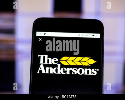 Kiev, Ucraina. Xiii gen, 2019. Il Andersons, Inc. logo che si vede visualizzato su un telefono intelligente. Credito: Igor Golovniov SOPA/images/ZUMA filo/Alamy Live News Foto Stock