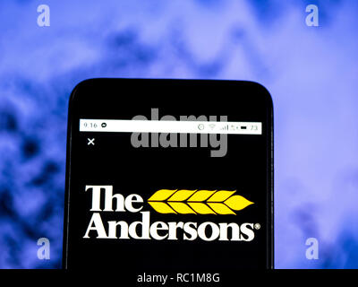 Kiev, Ucraina. Xiii gen, 2019. Il Andersons, Inc. logo che si vede visualizzato su un telefono intelligente. Credito: Igor Golovniov SOPA/images/ZUMA filo/Alamy Live News Foto Stock