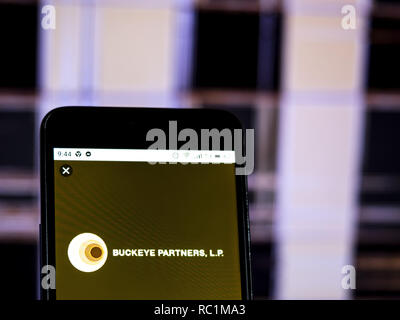 Kiev, Ucraina. Xiii gen, 2019. Buckeye Partner logo azienda vede visualizzato su un telefono intelligente. Credito: Igor Golovniov SOPA/images/ZUMA filo/Alamy Live News Foto Stock