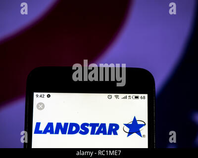 Kiev, Ucraina. Xiii gen, 2019. Landstar System Transport company logo che si vede visualizzato su un telefono intelligente. Credito: Igor Golovniov SOPA/images/ZUMA filo/Alamy Live News Foto Stock