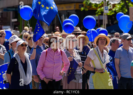 Colonia, Germania - Maggio 2018: centinaia di persone si riuniscono per sostenere l'Unione europea (UE) Foto Stock