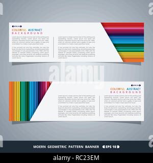 Abstract della striscia colorata modello linee desien banner con spazio bianco del testo. EPS vettoriali10 Illustrazione Vettoriale