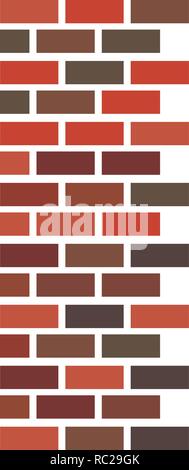 Mattone parete marrone. In stile appartamento. Illustrazione Vettoriale. Illustrazione Vettoriale