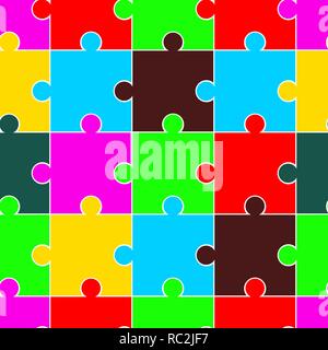 Vector Seamless vivacemente colorato Puzzle eps pattern10 Illustrazione Vettoriale