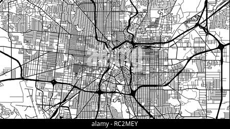 Vettore urbano mappa della città di San Antonio, Texas, Stati Uniti d'America Illustrazione Vettoriale