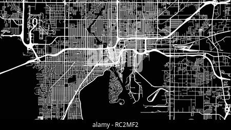 Vettore urbano mappa della città di Tampa, Florida, Stati Uniti d'America Illustrazione Vettoriale