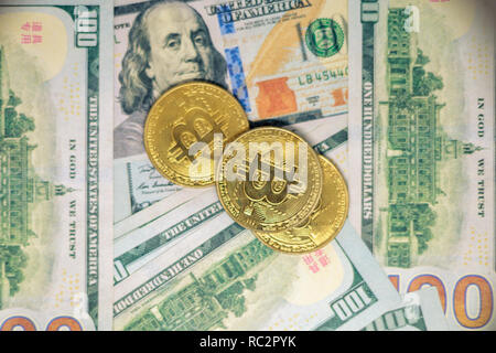 Il concetto di business di valuta digitale Bitcoin Foto Stock