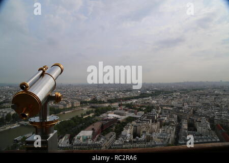 Torre Eiffel Observation Deck vista...mozzafiato! Foto Stock