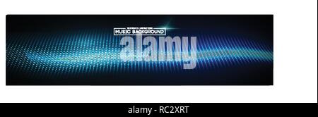 La musica di sfondo astratto blu. Equalizzatore per la musica, che mostra le onde sonore con onde di musica, musica di sottofondo equalizzatore concetto vettoriale. Illustrazione Vettoriale