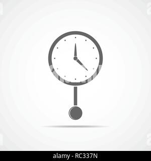 Icona di un orologio in design piatto. Illustrazione Vettoriale. Grigio icona orologio isolato su sfondo chiaro. Illustrazione Vettoriale