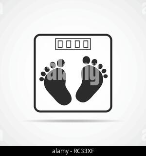 Bilancia Digital Scales icona nel design piatto. Illustrazione Vettoriale. Scale di colore nero su sfondo chiaro. Illustrazione Vettoriale