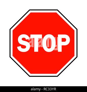 Il segnale di arresto. Illustrazione Vettoriale. Semaforo rosso stop Illustrazione Vettoriale
