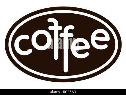 Il caffè. Caffè isolato logo su sfondo bianco Illustrazione Vettoriale