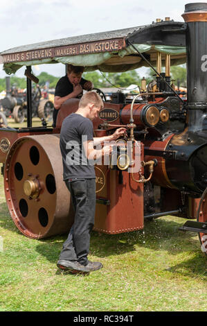 Motore di trazione dettaglio. Preston Rally a vapore. Foto Stock