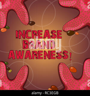 Testo che mostra segni di aumentare la consapevolezza del marchio. Foto concettuale ottenere influenzatori per visualizzare la tua arte o prodotto Starfish foto su quattro angoli con Colorf Foto Stock