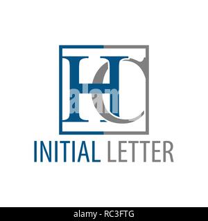 Lettera iniziale HC CH logo concept design. Simbolo grafico elemento di modello di vettore Illustrazione Vettoriale