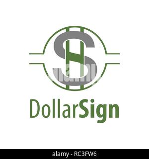 Cerchio dollar sign logo concept design. Simbolo grafico elemento di modello di vettore Illustrazione Vettoriale