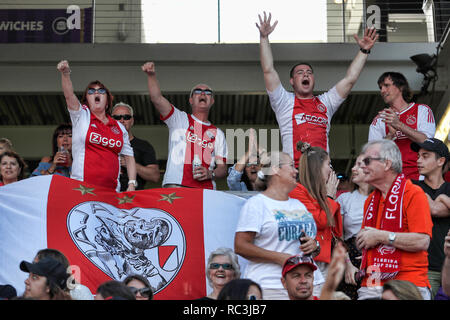 Orlando, Florida, Stati Uniti d'America. Il 12 gennaio 2019. Orlando City Stadium, Ajax ventole in Orlando durante la Florida Cup gioco Sau Paolo - Ajax 2-4. Credito: Pro scatti/Alamy Live News Foto Stock