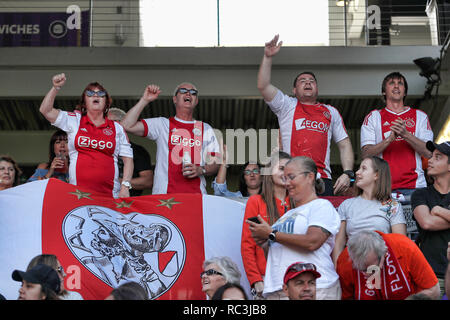Orlando, Florida, Stati Uniti d'America. Il 12 gennaio 2019. Orlando City Stadium, Ajax ventole in Orlando durante la Florida Cup gioco Sau Paolo - Ajax 2-4. Credito: Pro scatti/Alamy Live News Foto Stock