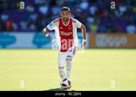 Orlando, Florida, Stati Uniti d'America. Il 12 gennaio 2019. Orlando City Stadium, Hakim Ziyech durante la Florida Cup gioco Sau Paolo - Ajax 2-4. Credito: Pro scatti/Alamy Live News Foto Stock