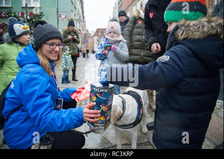 Gdansk, Polonia. 13 gennaio 2019. 27 finale della grande orchestra di Natale carità (Wielka Orkiestra Swiatecznej Pomocy WOSP) in Gdansk, Polonia. 13 gennaio 2019 © Wojciech Strozyk / Alamy Live News Credito: Wojciech Stróżyk/Alamy Live News Foto Stock