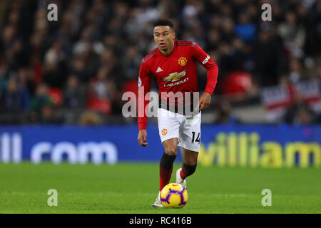 Londra, Regno Unito. 13 gen 2019. Jesse Lingard del Manchester United - Tottenham Hotspur v Manchester United, Premier League, lo Stadio di Wembley, Londra (Wembley) - 13 Gennaio 2019 solo uso editoriale - DataCo restrizioni si applicano Credito: Giornata immagini limitata/Alamy Live News Foto Stock