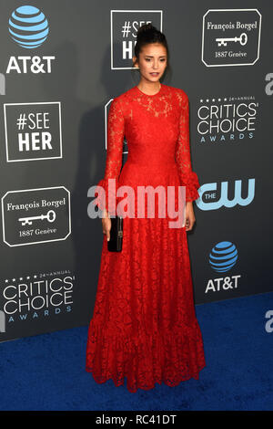 LOS ANGELES, CALIFORNIA - 13 gennaio: Nina Dobrev assiste la ventiquattresima edizione critica' Choice Awards a Barker Hangar su gennaio 13, 2019 in Santa Monica, California. Foto: imageSPACE/MediaPunch Foto Stock