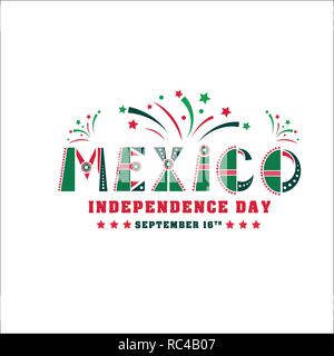 Messico Independence Day card, festa nazionale banner Illustrazione Vettoriale