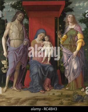 La Vergine e il bambino con la Maddalena e di San Giovanni Battista. Museo: National Gallery di Londra. Autore: Mantegna, ANDREA. Foto Stock