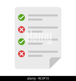 Elenco di controllo isolato. Illustrazione Vettoriale. Elenco di controllo negli appunti nel design piatto Illustrazione Vettoriale