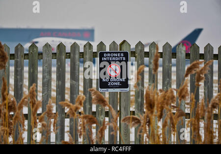 Montreal, Canada, 5 gennaio,2019.Nessun segno Drone al Montreal International airport.Credit:Mario Beauregard/Alamy Live News Foto Stock