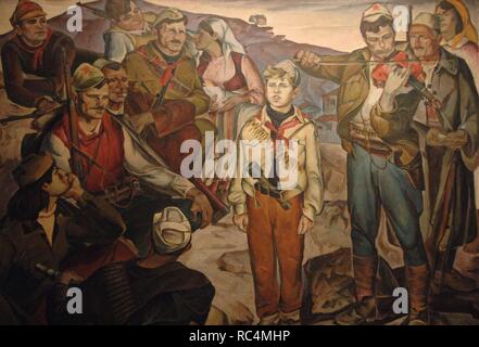 Gruppo di partigiani da esulla Lakuriqi (1934-2004). Galleria Nazionale di Arte Moderna. Tirana. Repubblica di Albania. Foto Stock