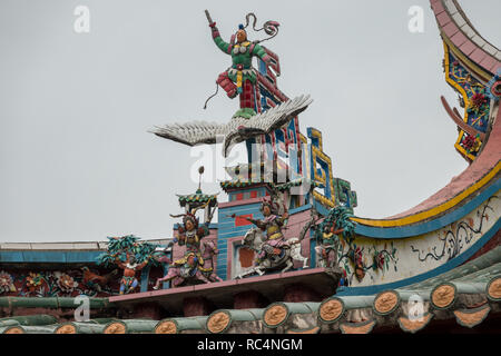 Il carving dettagli su Il Tempio di South Putuo o Nanputuo a Xiamen Foto Stock