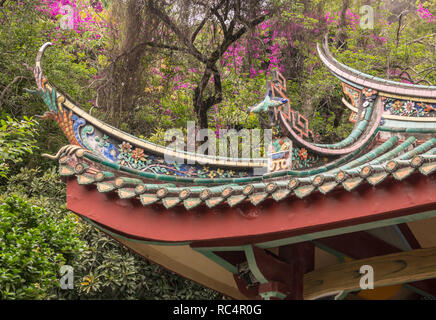 Il carving dettagli su Il Tempio di South Putuo o Nanputuo a Xiamen Foto Stock