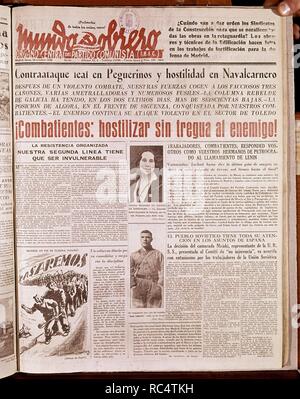 PERIODICO Mundo Obrero - 1936. Posizione: HEMEROTECA MUNICIPAL. MADRID. Foto Stock