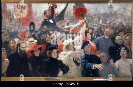 Dimostrazione 17 ottobre 1905. Museo: State Russian Museum di San Pietroburgo. Autore: REPIN, ILYA YEFIMOVICH. Foto Stock