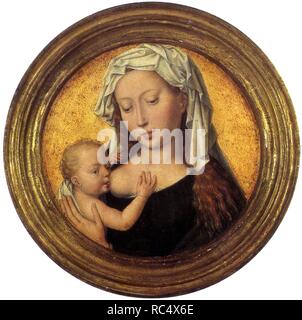 Til vergine lattante il bambino. Museo: Collezione privata. Autore: MEMLING, Hans. Foto Stock