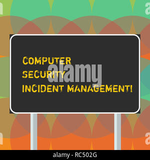 Parola di scrittura di testo Computer Security Incident Management. Il concetto di business per la sicura Tecnologia cyber analysisaging fustellato rettangolare di colore esterno segno Foto Stock